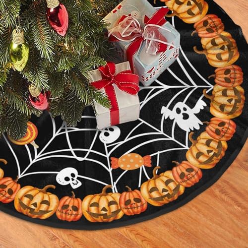 Majoug Black 48-Inch Christmas Tree Skirt for Holiday Decoration, Festive Home Accent