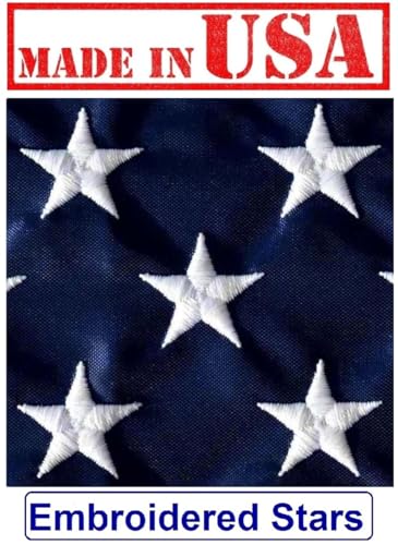 Outdoor US Flag 3x5 FT Nylon Embroidered Stars Sewn Stripes Made in USA