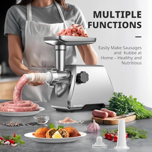 Electric Meat Grinder & Sausage Maker - Medium - Heavy Duty Stainless Steel