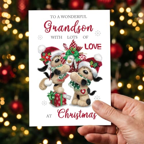 IDU Grandson Christmas Card - Funny Holiday Greeting for Grandson