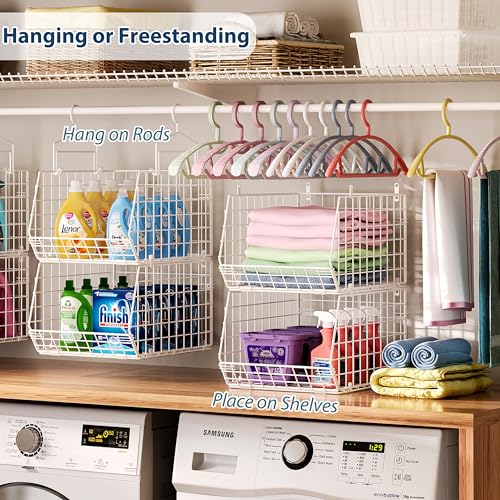 White 6-Tier Extended Depth Hanging Closet Organizer with Hooks - X-cosrack