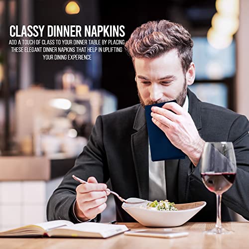 Utopia Home Navy Blue Cloth Napkins (144 Pack, 20x20Inches), Ideal Dinner Napkins for Party, Wedding and Lunch/Dinner