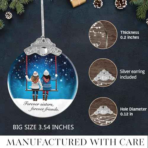 Sister Ornament 2025 Christmas, Soul Sister Ornament Gift, Big Sister Ornaments, Sister in Law Christmas Ornaments, Best Sister Gifts for Women, Sisterhood Gifts, for Adult Sister