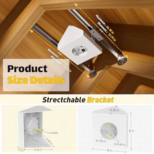 Dremica White Ceiling Fan and Light Fixture Mounting Box - Adjustable for Cathedral Ceilings 80°+