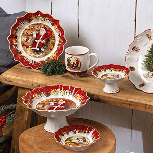 Villeroy & Boch Toy's Fantasy Christmas Pastry Bowl 16.5x16.5x3.5cm, Colorful Rustic Design