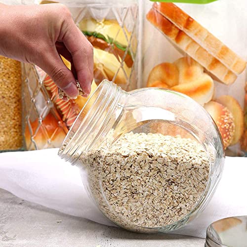 Glass Food Storage Canisters Set with Airtight Lids - 75oz Cookie & Candy Jars, Kitchen Counter Organizer, 3 Pack