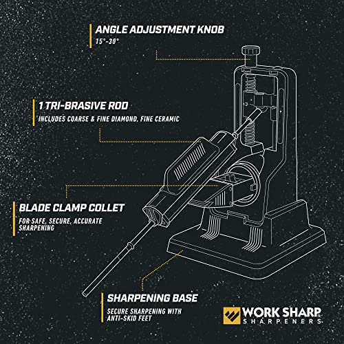 Work Sharp Precision Adjust Knife Sharpener Kit PA - Fixed Angle, Adjustable, Guided System
