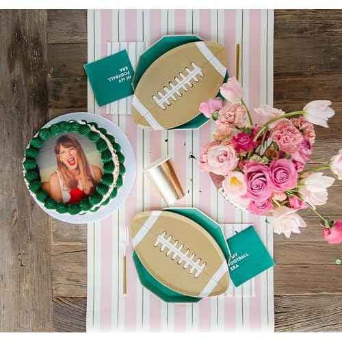 Bonjour Fete Gold Stripe Guest Towel Paper Party Napkins| Anniversary, Birthday, Milestone, 40th, 50th, New Years Eve, Christmas, Baby shower, wedding shower| Party Supply Decorations pack of 20 7"x4"