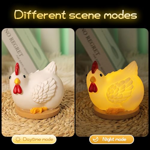 Chicken Egg Night Lght, Handwork Cute Chicken Butt Lamp, Funny Battery-Operated Table Lamp Decoration for Home, Bedroom, Study Room, LED Animal Novelty Lamp for Birthday Christmas Gifts