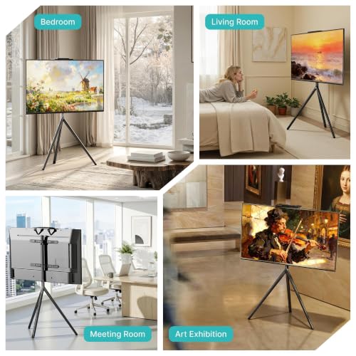 Pegzone Adjustable TV Stand for 45-65 Inch Screens Up to 88 lbs with Shelf
