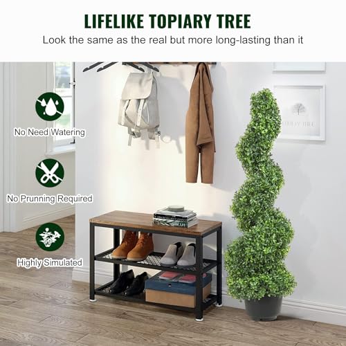3ft VEVOR Artificial Spiral Topiary Trees - Set of 2 Faux Outdoor Indoor Plants