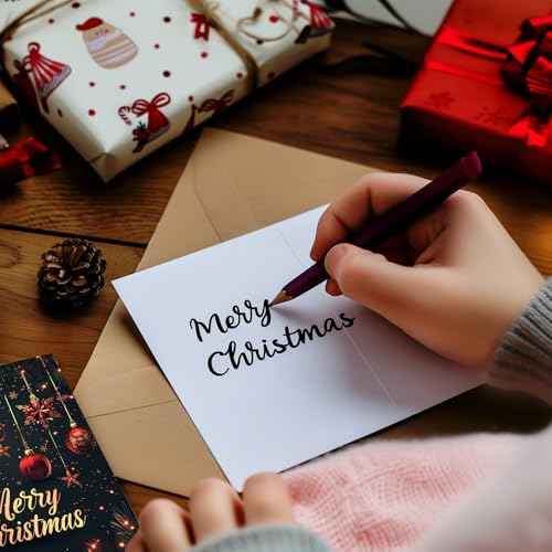 24Pack Christmas Greeting Cards with Envelopes & Stickers, Merry Christmas Cards Bulk, 5x7in Assorted Holiday Cards, Holiday Party Favors for Loved Ones, Friends and Family, 6 Designs - C