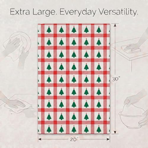 Urban Villa Christmas Tree Kitchen Towels 20x30 (Set of 6) 100% Cotton