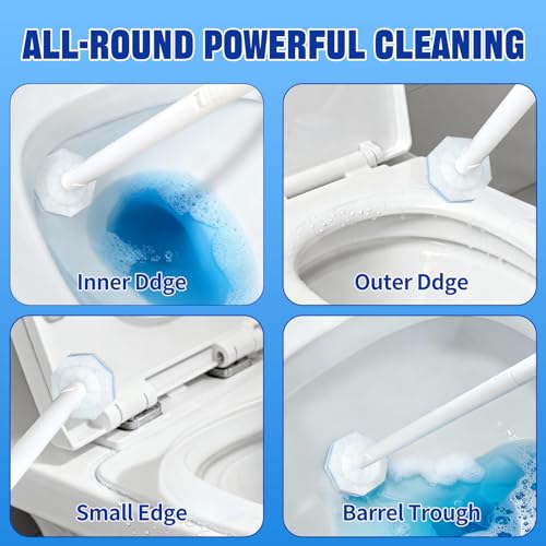 Liminfeit Disposable Toilet Brush & Holder Set with 50 Refills - 1 Pack
