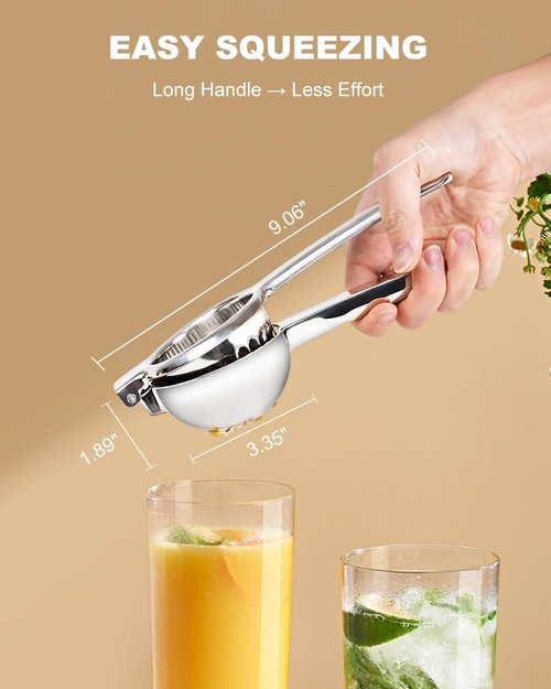 Brigii Lemon Squeezer Juicer - Heavy-Duty 304 Stainless Steel | High Juice Yield & Ergonomic Handle