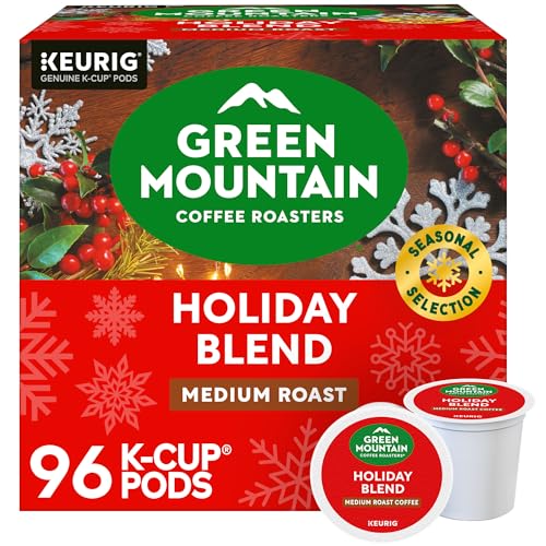 Green Mountain Coffee Roasters Holiday Blend K-Cup Pods 96 Count - 4 Pack of 24, Medium Roast, Festive Coffee