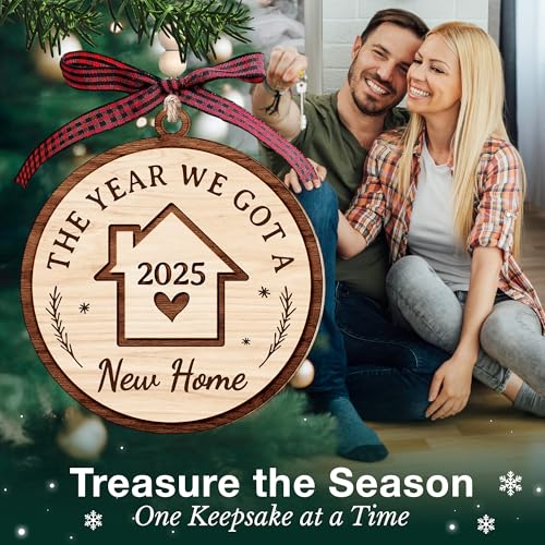 House Warming Gifts, New Home Ornament 2025 - Best Housewarming Gifts New Home 2025 for Owners, Couples, Men, Women - First Home Gift Ideas - Our First Home Ornament for Christmas Tree Glass Keepsake