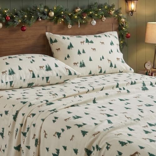 Eddie Bauer Queen Sheet Set with Fitted Sheet & Pillowcases – Deer Hollow