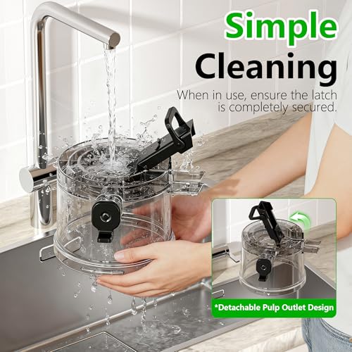 Cold Press Juicer Machine with 6-Inch Wide Feed Chute - Silver - Powerful Brushless Motor, Self-Precut System, BPA-Free Parts, Extra Strainer