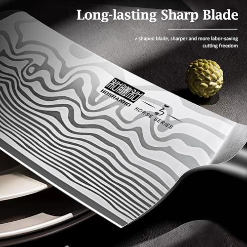 7-Inch Razor Sharp Cleaver Knife - Heavy Duty Powder Steel Kitchen Meat Cleaver - Variation of 6.8"