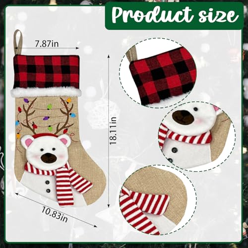 LANGFON Style2 Large Polar Bear Christmas Stockings Felt Xmas Decor Fireplace Hanging