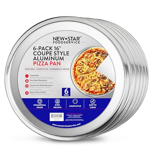 Silver Aluminum Pizza Pan 16-Inch Pack of 6 - Commercial-Grade Bakeware