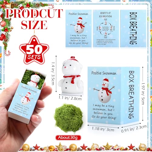 Cinnvoice 50 Sets Snowman Inspirational Gifts with Boxes – Bulk Employee Encouragement