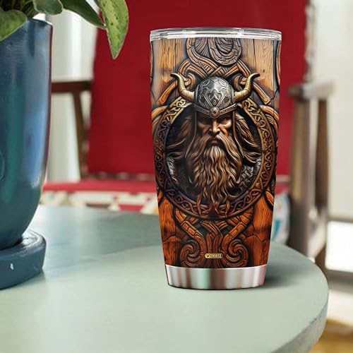 Viking Cup Tumbler 20oz Gifts for Men Dad Husband Vikings Stainless