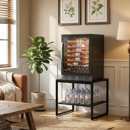 Homieasy Black Square End Table - 20 Inch Mini Fridge & Sofa Side Stand
