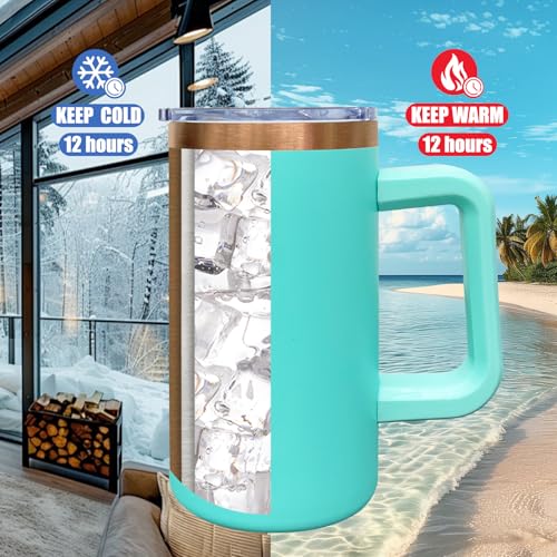 Metalya 22oz Insulated Travel Mug Mixed B / 4 Pack with Handle & Lid