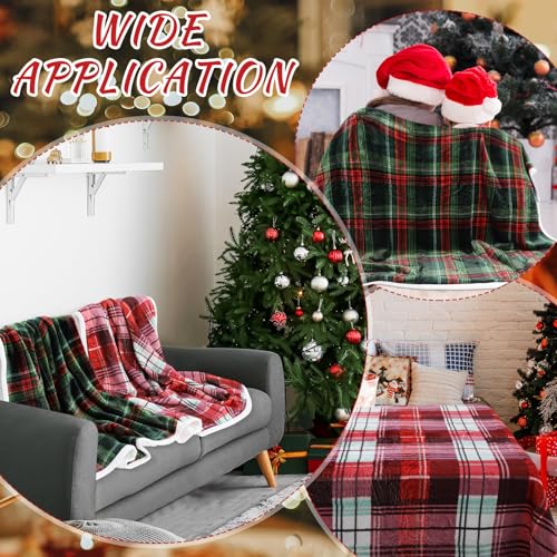 Tiamon 2-Pack Christmas Throw Blankets 50x60in, Buffalo Plaid Holiday Decor