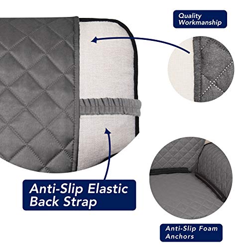 PureFit Reversible Quilted Couch Cover for Dogs Oversized Sofa 78” Gray Light Gray