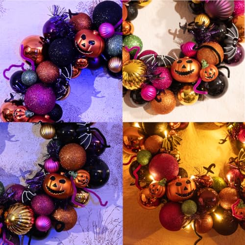 Valery Madelyn Halloween Pumpkin Wreath 20-Inch Front Door Decoration