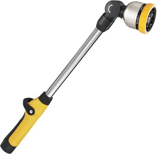 FANHAO 16-Inch Garden Watering Wand - 180° Rotating Head with Thumb Control & 8 Spray Patterns