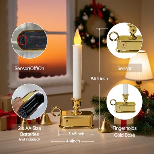 CHYSUPER Window Candles with Dusk to Dawn Sensor, 4-Pack (White) Battery Operated