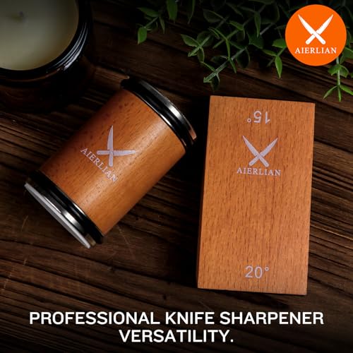 Kitchen Knife Sharpener with Diamond & Ceramic Discs, Multi-Angle Guide