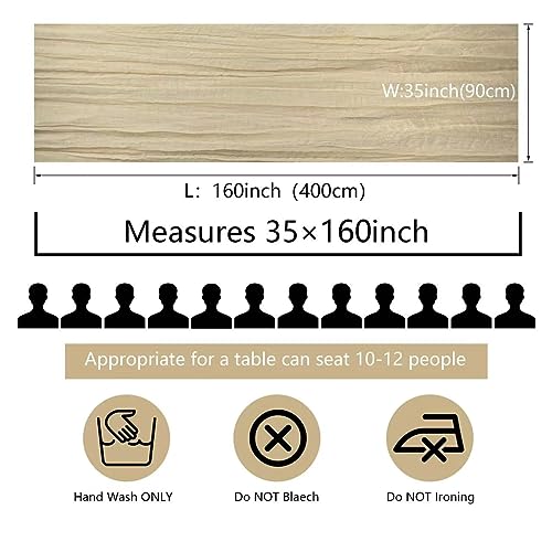 Beige 12-Pack 13ft Gauze Cheesecloth Table Runners for Wedding & Party Decor