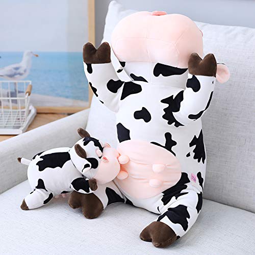 Cute Cow Plush Pillow, Soft Cow Plushie Hugging Pillow Gifts for Kids, 19.6"