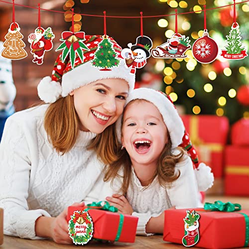 Amyhill 12-Pack Wooden Leaf Christmas Ornaments with Twine