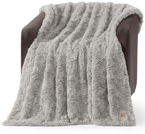 UGG Adalee Faux Fur Throw Blanket - Seal Grey, 50x70 Inches