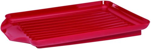 Farberware Classic Large Dish Rack - Rust Resistant with Removable Flatware Caddy & Angled Drain Board | Red 3-Piece Set
