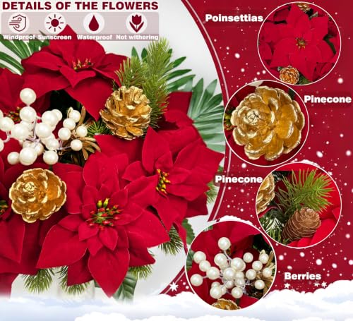 Artificial Cemetery Flower Bouquet for Graveside Decor - Weatherproof Memorial Flowers