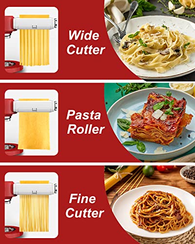 KitchenAid Pasta Maker Attachment 3-in-1 Noodle & Fettuccine Cutter Black-White
