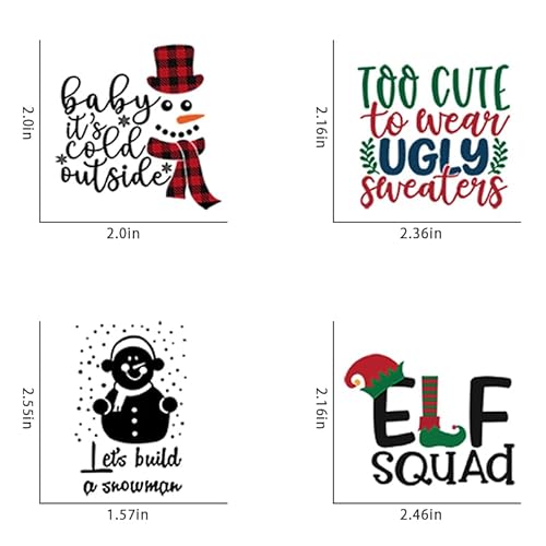 39 Pieces Christmas Words Vinyl Stickers for Crafts Scrapbooking Bottle Cup Waterproof Christmas Decals for Ornament Xmas Ball Window Stickers