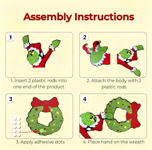 Christmas Decorations, 6PCS Light Up Fence Outdoor Decorations Green