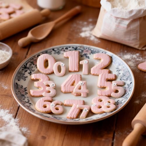 ZADE 4 Inch 9Pcs Number Cookie Cutters Set (0-8, 6 Reverses to 9) Stainless Steel - Includes Variation 4 INCH-9PCS Number