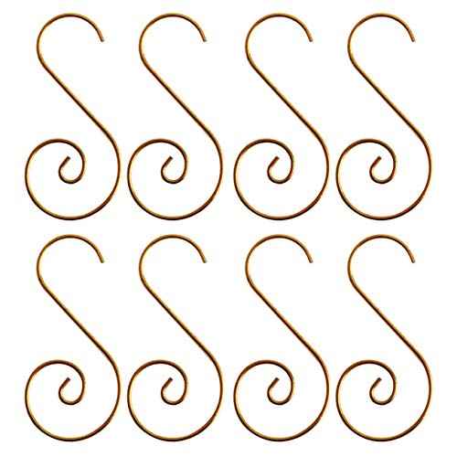 200PCS Christmas Ornament Hooks Christmas Tree Ornament Hanger Metal Wire Hanging Hook for Xmas Tree Xmas Balls Party Decor (Gold)
