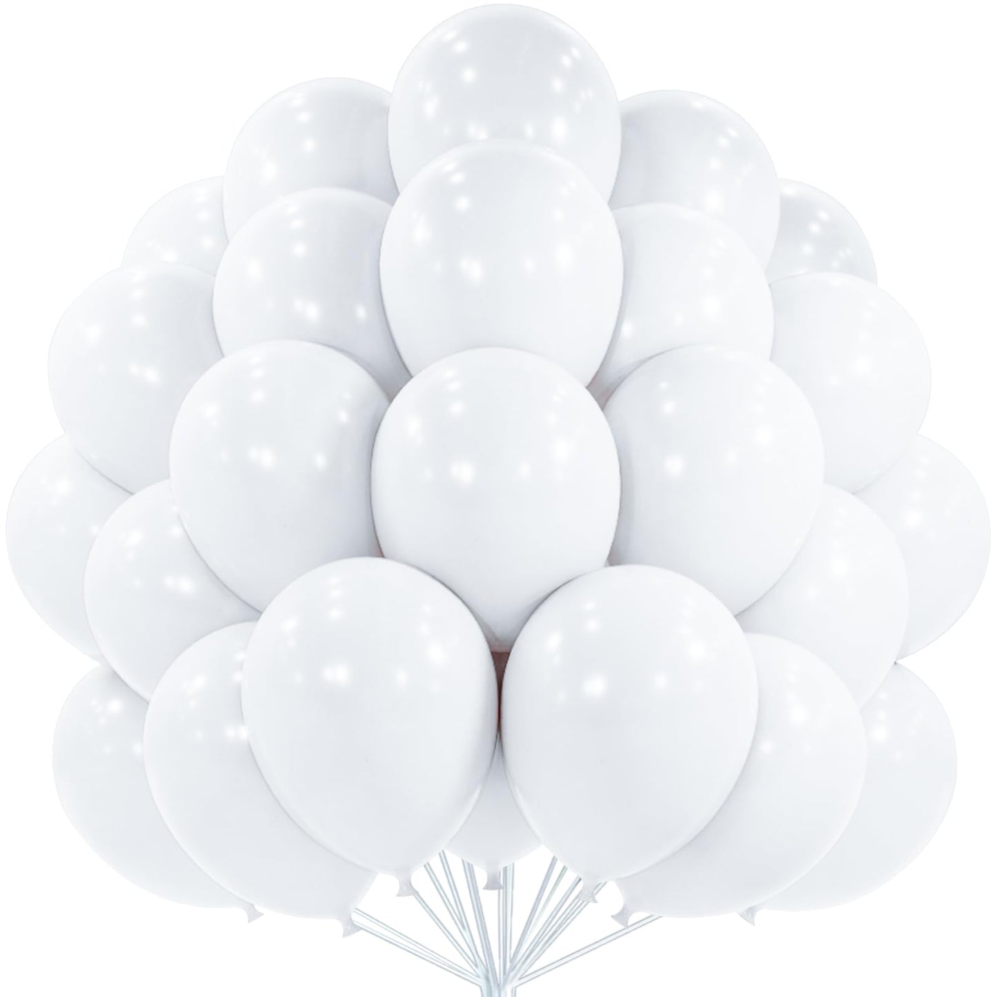 PartyWoo White Balloons 101pcs 12 Inch Matte White Latex Balloons for Wedding Bridal Graduation Engagement Baby Shower Gender Reveal Easter Anniversary Birthday Tea Party Decorations White-Y13