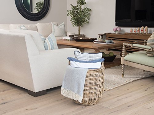 Large Rattan Storage Basket with Handles - Natural Woven Home Organizer