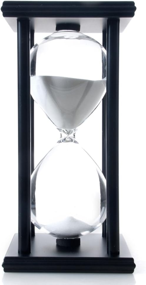 60-Minute Wood Sand Timer Hourglass | Bellaware White Decorative Timer